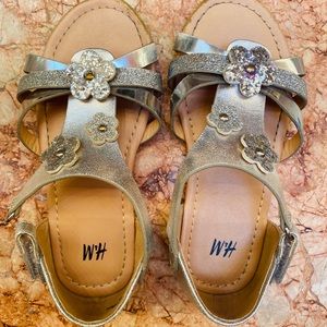 H&M flower sparkly toddler sandals